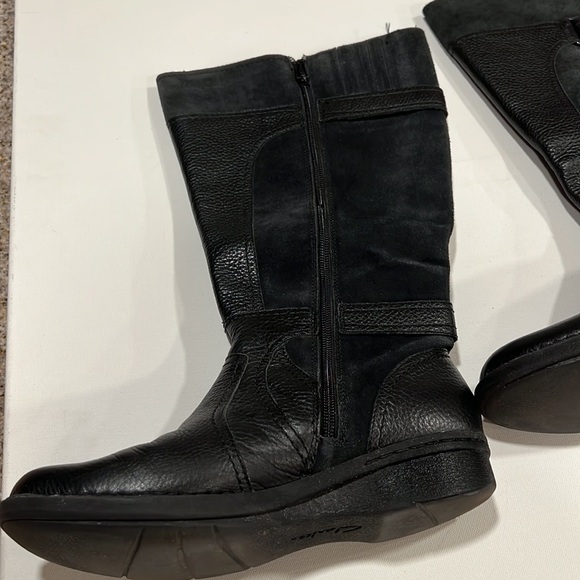 CLARKS Women’s Whistles Whey Black Zip Up Riding Boots Leather & Suede 8.5M - Picture 7 of 13